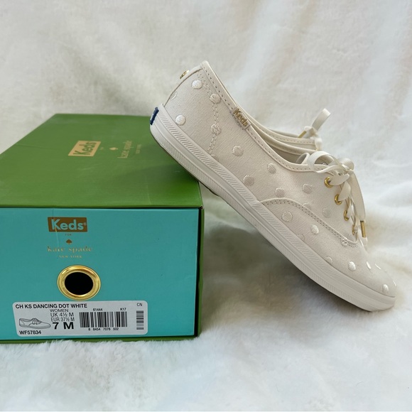 Kate Spade x Keds Cream Polka Dot Sneakers (NWOT) - Picture 2 of 4